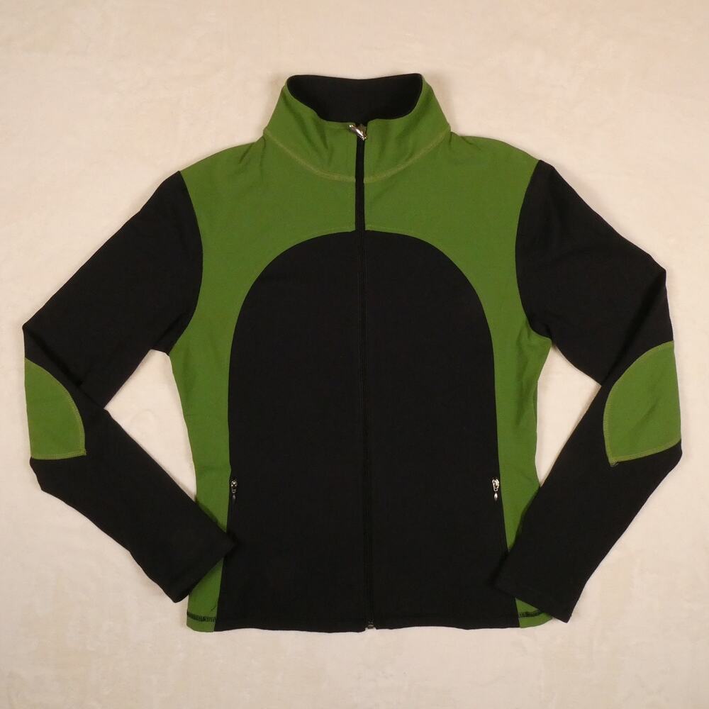 One Tooth Green & Black Activewear Jacket Size XL 90s Rave Sporty